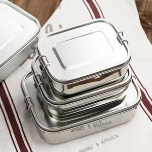 304 scatola pranzo quadrata acciaio inox scatola isolante bento grande capacità - Foto 1 di 7
