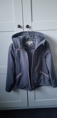 michael kors grey girls rainproof hooded coat jacket 7 8 yrs