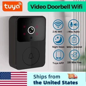 Tuya Wireless Video Doorbell Smart Camera HD Night Vision Motion Alert App - Picture 1 of 6