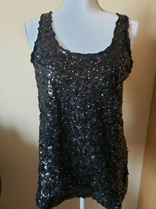 New Express womens sequined black tank top size S - Picture 1 of 3