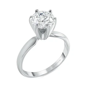 1.50 Ct Round Cut Simulated Solitaire Engagement Wedding Ring Solid 950 Platinum - Picture 1 of 3