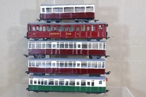 K's GEM KIT BUILT OO TT 009 NARROW GAUGE RAKE of 5 FR WELSH MAROON COACH 7og - Picture 1 of 11