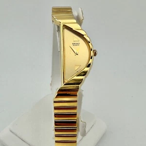Orologio Donna Seico Mezza Luna Vintage Tg 6" Japan B Tono Oro 1F20-5D59 - Funzionante - Foto 1 di 20