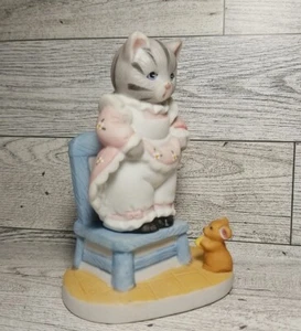 Kitty Cucumber On Stool Cat & Mouse 1988 Schmid B Shackman Figurine - Picture 1 of 6