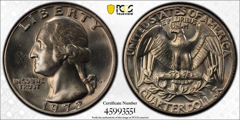 1972 D Washington Quarter PCGS MS66/Gold shield and True view0043 Cover