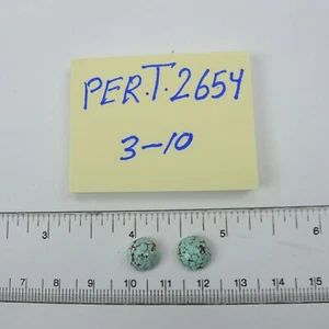 Persian Turquoise 100% Natural 2 Round Shape Cabochon 5.71 TCW - Picture 1 of 2