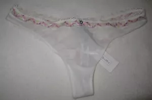 INTIMISSIMI NWT Sheer Lace Cream Thong Underwear Womens Size L Large NEW - Picture 1 of 4