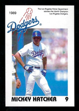 1989 L. A. Police Dept. card #9 - MICKEY HATCHER - Los Angeles Dodgers