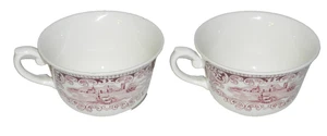 2 Pz Petrus Regout & Co Maastricht Castillo Teacup & Plate, Red, Made In Holland - Picture 1 of 9