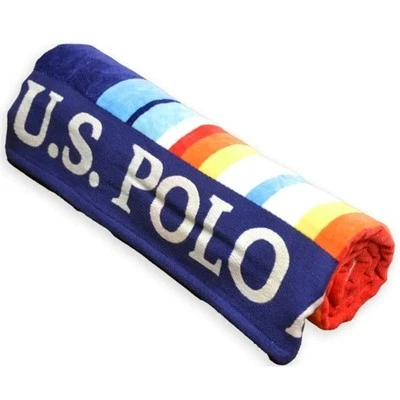 U.S. Polo Assn. Oversized Striped Nautical Beach Towel - Image 1 of 3