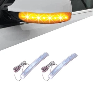 2pcs Universal Yellow Car Side Mirror Amber Indicator Soft Turn Signal Light E - Picture 1 of 1