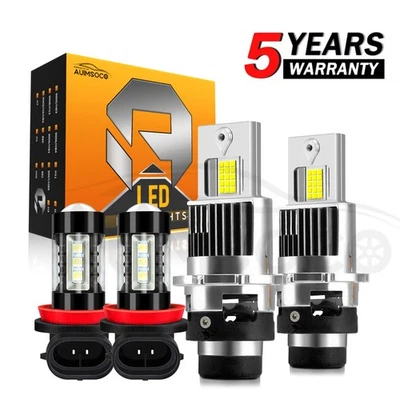 Para Infiniti QX60 2014 2015-2017 4X HID LED Faros Bombillas Alta/Baja + Kit de Luces Antiniebla Foto 1 de 4