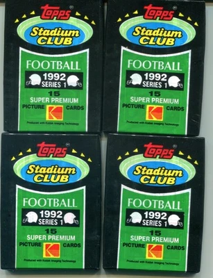 Topps Stadium Club Football Series 1 1992 sellado 8 paquetes de cera nuevo de caja ¡Bonito! Foto 1 de 2