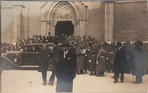 Bosnia Yugoslavia Catedral de Sarajevo Funeral Coche Antiguo Años 30 Foto ORIGINAL - Imagen 1 de 1