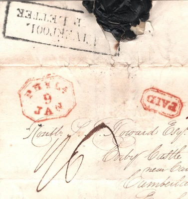 USA GB TRANSATLANTIC Cover Cumberland *Corby Castle* LIVERPOOL SHIP LETTER  XG86 - Image 1 of 4