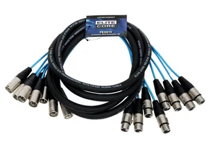 Elite Core 8 Channel 10' ft Fan-to-Fan Audio Cable XLR Stage Snake - PEX810 - Picture 1 of 3