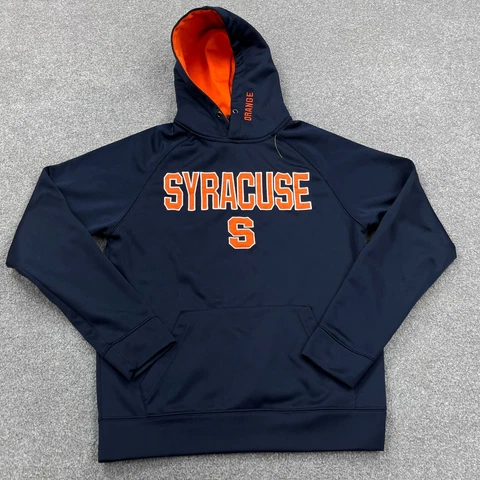 Syracuse Orange Hoodie Men Small Blue Hooded Sweatshirt Sweater Adult Spell Out Cover