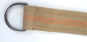 Cintura a righe in tela marrone arancione 38" x 1,5" utility casual retrò anni 90 preppy - Foto 1 di 5