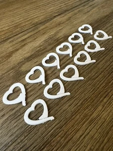 Crochet Stitch Markers - Hearts Shape Set of 12 White Knitting Yarn Art Plastic - Picture 1 of 5