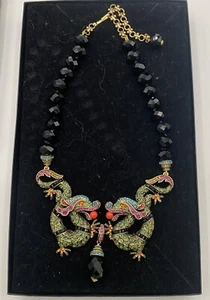 Heidi Daus Power Presence Beaded Dragon Green and Black Beading - Picture 1 of 7