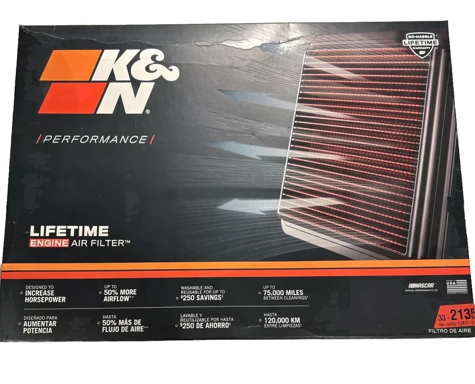 Fltr de aire de repuesto K&N 33-2135 para camioneta y SUV Chevrolet/GMC/Cadillac 1999-2017 Foto 1 de 4