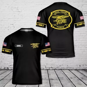 Maglietta 3D Nome Personalizzato US Navy SEAL Team 3 Naval Special Warfare Command (NSWC) - Foto 1 di 2