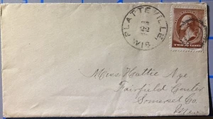 Platteville Wisconsin cancel on cover with Waterville Maine W back cancel - Picture 1 of 2