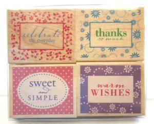 Hero Arts Rubber Stamp Lot Set of 4 - Sweet & Simple Patterns LL174- NEW - Picture 1 of 2