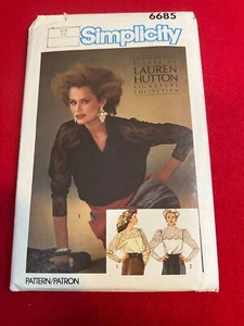 Simplicity 6685, Size 12, Misses' Set of Blouses, New Uncut - Picture 1 of 2