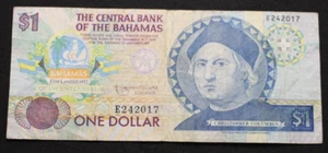 1992 One Dollar Banknote – Central Bank of The Bahamas – Christopher Columbus - Picture 1 of 2