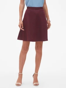 Banana Republic Women's Wool Blend Fit and Flare Skirt- Cherry Red -(Size 0) NEW - Picture 1 of 11