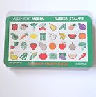 ITTY BITTY FRUITS & VEGETABLES All Night Media Rubber Stamp Set Mushroom abx86