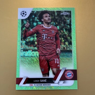 2022-23 Topps Chrome UEFA Neon Green Shimmer /399 Leroy Sane - Image 1 of 3