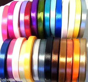 ROULEAU 10 mètres RUBAN SATIN UNI 10 mm - Grand Choix de Coloris - Scrapbooking - Photo 1 sur 86