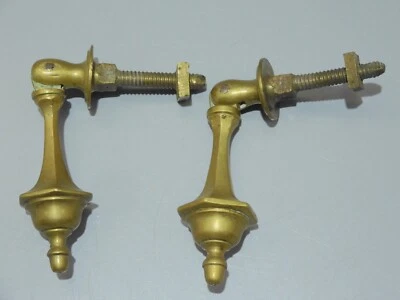 -2 ANCIENNES POIGNEES BRONZE PENDELOQUES Articulées pour MEUBLE ANCIEN  D - Photo 1/4