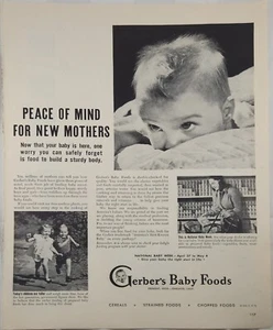 1946 Gerbers Baby Foods Vintage ad peace of mind for new mothers - Picture 1 of 1