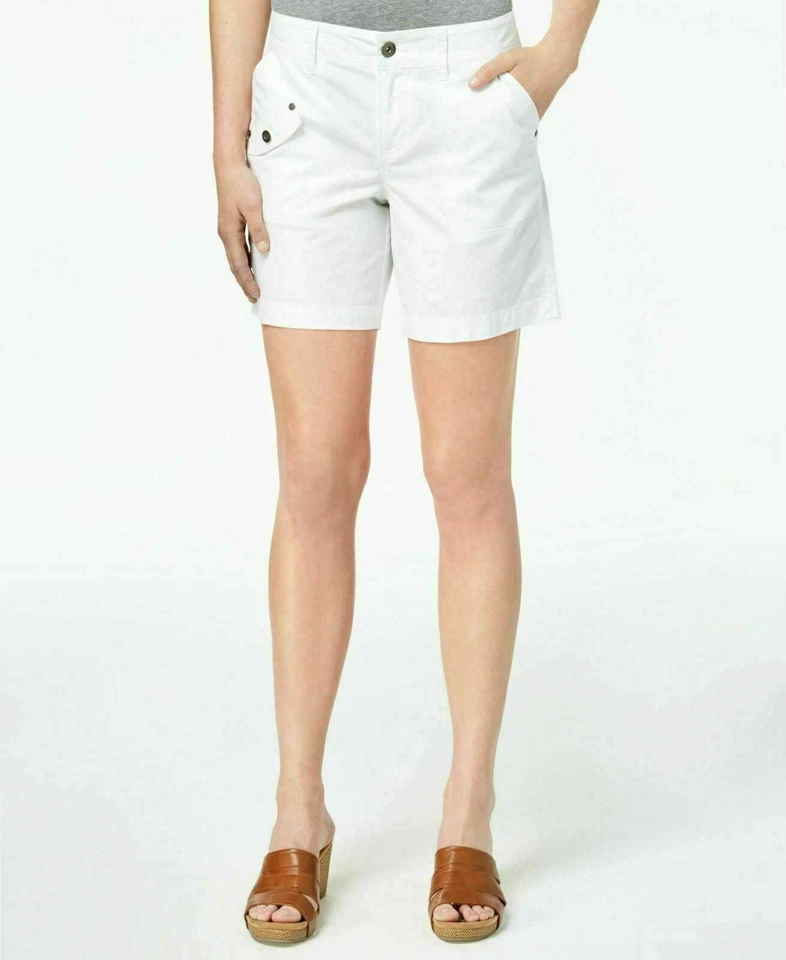 Style & Co women 12 white mid rise shorts - Image 1 of 1