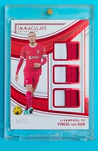 2023-24 Immaculate Liverpool Virgil van Dijk Triple 4/12 Patch jersey number 1/1 - Picture 1 of 2