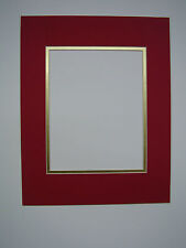 Picture Framing Mats 16x20 Mat for 11x14 photo red with shiny gold liner