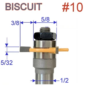 1 pc 1/2" SH Biscuit #10 Slotting 5/32"x3/8" Joint Assembly Router Bit sct-888 - Picture 1 of 12