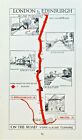 YORKSHIRE, YORK, SKELTON, SHIPTON, ALNE Oryginalna antyczna obrazkowa mapa drogowa ok. 1920 