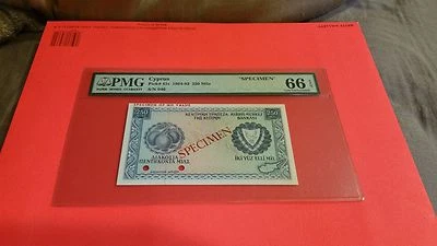 cyprus  250 mil Pick 41s specimen PMG 66 Gem UNC - Image 1 of 2