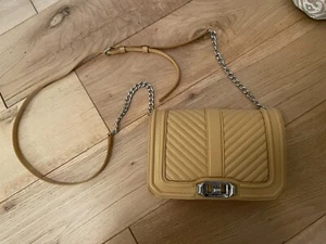 Rebecca Minkoff Small Love yellow crossbody leather bag with silver hardware - Picture 1 of 9