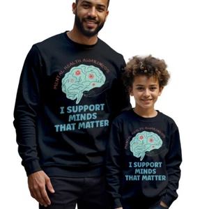Sudadera con conciencia de salud mental arte cerebral para hombres y niños jersey ansiedad #MHA - Imagen 1 de 29