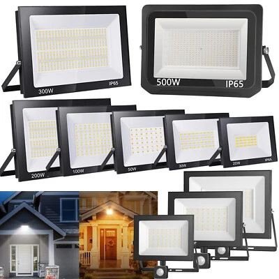 LED Strahler Außen Fluter 10W-500W Flutlicht IP65 Scheinwerfer 230V Baustrahler  - Bild 1 von 4