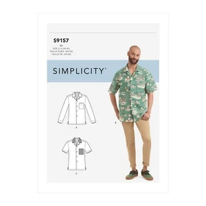 Camisa Simplicity patrón de costura 9157 para hombre talla 34-42 - Imagen 1 de 5