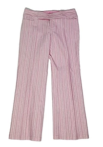 Nanette Lepore Crop Hose Damen 4 rosa weiß und silber Nadelstreifen - Bild 1 von 13