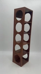 CRATE & BARREL Wall Mount Stackable Wine Rack Holder Sheesham Wood Wine Holder - Picture 1 of 11