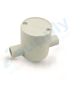 10 x 25mm 2 Way Shallow Junction Box Round Conduit - Picture 1 of 3