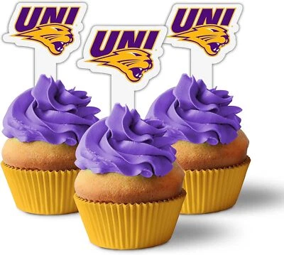 Toppers para cupcakes de la Universidad del Norte de Iowa, selecciones para cupcakes UNI Panthers, plástico Foto 1 de 4